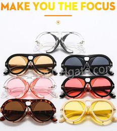 Women039s Lunettes de soleil de créateur surdimensionnées nuances années 90 rétro noir jaune lunettes de soleil pilote pour dame UV400 lunettes de plage5328768
