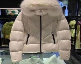 Femmes039s Down Parkas Femmes d'hiver Veste bouffère chaude Big Real Fur Col Cougorned Slim Fit White Duck Chaqueta Plumas Muj3623307