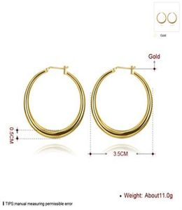 Dames039s oorbellen zilver 925 Sterling zilveren geschenkdoos ovale oorbellen nieuwe goud vergulde mode -sieraden 24k gold62359977