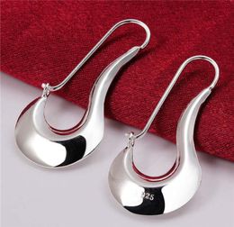 Women039s Pendientes chapados en plata de ley con vientre plano tamaño 44CM22CM DMSE338 regalo 925 pendiente con placa de plata cuelga Chand8766942