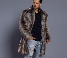 Women039S Fur Faux Faux Mens IMitation Invierno Mink Overcoat Hombres de viento largo rayado para 5582094