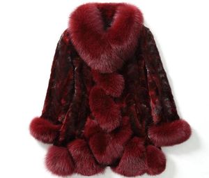 Dames039s fur faux winterimitatie nertsen jas vrouwen midlengte kraag dik warm warm plus size4234476