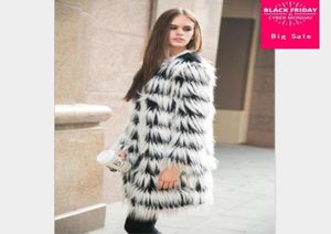 Femmes039s Fur Faux Winter Jacket Mabinet Long Manche Coux de manches Lust Parka Femme Femelle Imitation décontractée Outwear L15067888624
