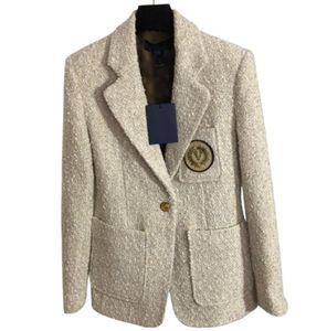 Dames039S Girls Vintage Tweed Designer Blazer Peacoat Tailored Jacket Coat Milan Runway Brand Luxury Designer Dress Letter Emb9075457