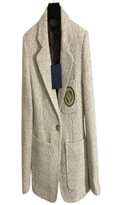 Dames039S Girls Vintage Tweed Designer Blazer Peacoat Tailored Jacket Coat Milan Runway Brand Luxury Designer Dress Letter Emb2047001