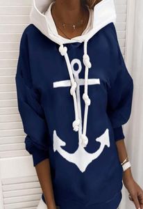 Dames039s hoodies sweatshirts boot anker print outdarse sweatshirt vrouwelijk casual lange y2009157562164