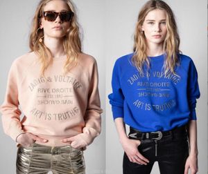 Femmes039s Sweatshirts Sweatshirts Nouvelle lettre classique française Broidered Pink Cotton Pullover Sweater8329603