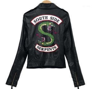Dames039S Jackets 2021 Riverdale PU Gedrukt Logo Southside Serpents Women Streetwear Leather Jacket9295890