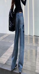 Dames039S jeans highwaisted designer rechtstreeks in grote pootbroek vertonen dunne vrouwen casual broek maat SL2031802