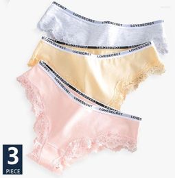 Femmes039S PALIES 3PCSET SEXY LACE FEMMES FEMMES Coton Sous-vêtements Briefs Lowrise Breathable Panty Soft Women039s Underpants9098544