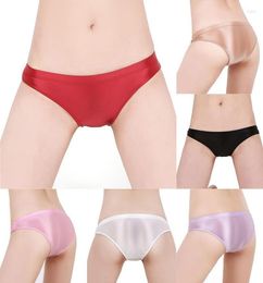 Dames039S slipje spandex shorts satijnen glanzende sexy zwembroek zijdezachte vrouwen briefs vaste kleur knickers strak comforta5296315