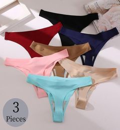 Women039s bragas Trowbridge 3pcsset sexy femenino tangas sin costuras039s ropa interior de satén de seda gstrings transpirable acogedor u8685452