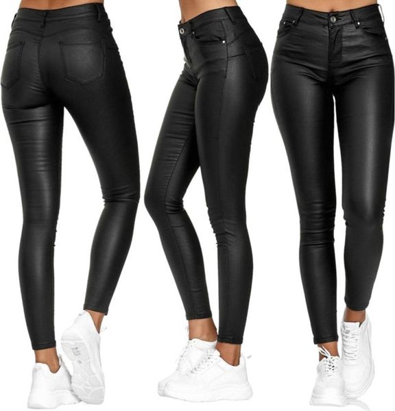 Women039s Pantalon Capris Automne PU Cuir Femmes Taille Haute Skinny Push Up Leggings Pantalon Élastique Plus La Taille Spandex Jeggings1562565