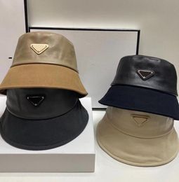 Femmes039S PU Cuir Bucket Hat Men039s épaissis d'hiver chaud Bob solide Bob Panama Brim Brim Sun Fisherman Chapeau de pêcheur pour LA8128629