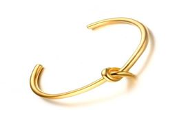 Pulsera de nudo de marinero Women039s en tono de oro acero inoxidable acero minimalista y de moda joyería4184080