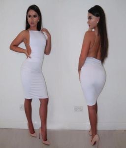 Dames039S sexy clubjurken zwart wit backless nacht feest achter open riem bodycon jurk wrap bandage47866297211052