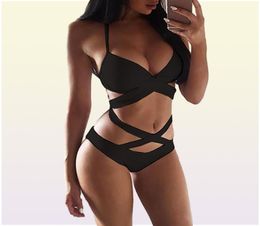 Women039s Sexy Uitsparing Halter designer bikini Onepiece Push Up esigner swimwe Monokini Badpak Bandage Badmode Women039s F1768082