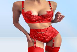 Dames039s slaapkleding vrouw sexy lingerie set dames wimpers kanten stiksel verleiding pyjama's lenceria sensuele mujer2732793