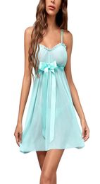 Dames039s slaapkleding vrouwen sexy lingerie boog babydoll erotische kostuums pyjama ondergoed porno jurk femme nachtdress3791064