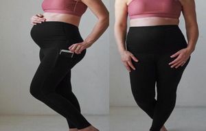 Pantalon de sport pour femmes, Leggings de maternité de couleur Pure, pantalon de Yoga sans couture, extensible, de grossesse, d'entraînement, extensible9335593