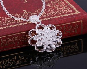 dames039S Sterling Silver Compated Hollow Flower Hangkettingen GSSN623 Fashion Mooie 925 Silver Plate Sieraden Halslace2018124