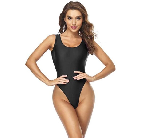 Women039s Swimwear Aoylisey Mulheres Sexy HighCut Thong Bodysuit Feminino Biquíni Maiô Sem Mangas Plus Size Leotards Uma Peça B9722508