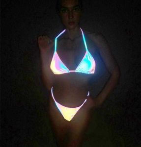 Women039s traje de baño Blesskiss reflectante láser mini micro bikini sexy tanga traje de baño brasileño playa club fiesta mujeres bañándose su5057049