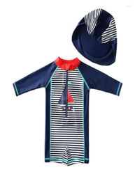 Women039s Badmode Jongen Met Cap Baby Surfkleding Kids39 Zwemkleding Kinderen UPF50 Strandkleding Baby Peuter Baden S1341032