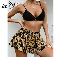 Women039s Swimwear Inx High Waist Bikini Set Paisley Femme Stronage Suite de maillot de bain sexy Femmes Bouchini6401087