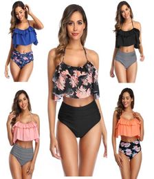 Women039s Maillots De Bain Mossha Haute Taille Bikini Ensemble Licou Badpak Vrouw Vrouwelijke Grande Taille 2021 3XL Bloemenprint Badmode Vrouwe9057385