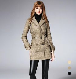 Dames039S Trench Coats 2022 Fashion Winter Warm Parkas voor vrouwen Double Breasted Midlong England Style Female Cotton Overcoat2366675