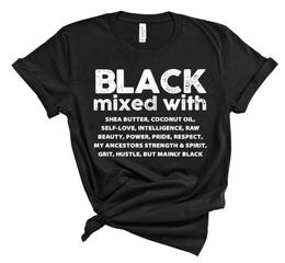 Tshirt des femmes039s 2021 Femmes noires mélangées avec une chemise Melanin Pride Tees Blm Girl Magic Shirts Tumblr Tops3648217