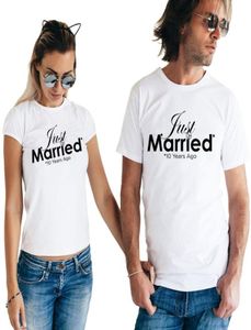 Dames039S t -shirt paren 10 -jarig jubileumgeschenk net getrouwd jaren geleden huwelijk t -shirt grappig femme houdt van tees paar klede 3326470