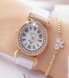 Femmes039s montres Luxury Brand Fashion Robe Female Gold Regardez les femmes Bracelet Diamond Ceramic Watch for Girl Reloj Mujer 21059617497