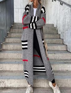 Dames039S wol dames trui jas zachte ontwerper herfst winter gebreide vest vrouwen gestreepte patchwork losse bovenkleding6120139