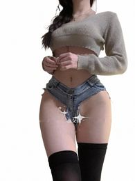 Womengaga Zoom Fee Sexy Super Korte Hot Shorts Houd Hip Bar Nachtclub Denim Shorts Fi Koreaanse Vrouwen Cosplay X8OM 26Wp #