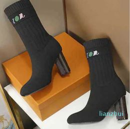 Womens 2023 Boots High Heel Sock Boots Lady Platform kledingschoenen met doos