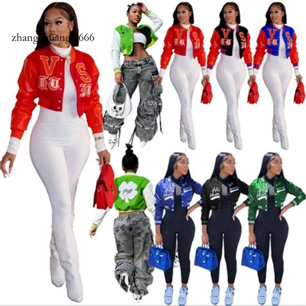 Femmes 2024 2024 Bomber Jacket Fall Fall Baseball Uniform Coute Couet LETTRE LONCE LETTRE IMPRESSION PRIMCES ARTICLES VRAIS LOTS VERS Y2K SEUX POINTURES DES POINTURES K10496