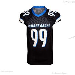 Heren Custom Lege Oranje Teal Football Jerseys Borduurwerk Logo Wit Womens Any Name Number Stecked Shirts S-XXXL A0054