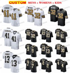 Heren Voetbalshirts Dames Kinderen 90 Bryan Bresee 4 Derek Carr Mathieu Alvin Kamara Cameron Davis Jamaal Williams Marshon Lattimore Thomas Olave Winston Hill Brees