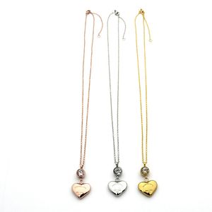 Dames een perzik hart ketting designer sieraden single boor ketting goud/zilverachtig/roségoud compleet merk als bruiloft kerstcadeau