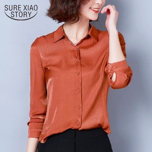 Womens and Blouses Black Lange Mouwen Top Solid White Tops Koreaanse Mode Vrouwen Kleding Blusas Shirts Plus Size 8104 50 210415