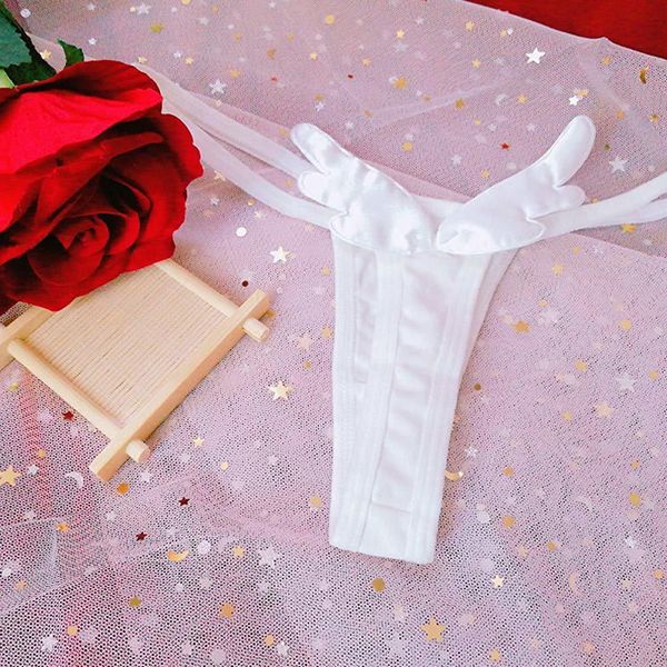 Femme Anime Cosplay Panties Cute G-string Thongs Bikini Lingerie Angel Black White Devil Wings Roleplay sous-vêtements Accessoires