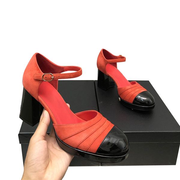 Zapatos De Vestir De Tacón Grueso Para Mujer Bombas De Grosgrain Y Sandalias Slingbacks Hebilla De Tobillo Ajustable Zapato Casual Para El Trabajo Zapatillas De Textura Acolchada De Lujo De Gran Tamaño