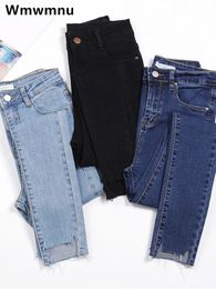 Dames Anklellengte Jeans Casual High Wasit Skinny Denim Pants Retro Leggings Vaqueros Streetwear Slim Pantalone Stretch broek 240403