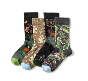 Chaussettes décontractées à motifs à motifs à motifs vintage peinture de fleurs imprimées cool nouveauté chaussettes drôles chaussettes pour hommes9768120