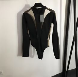 Femmes automne sexy barboteuses lambrissées mode une pièce voir à travers noir nu dos nu sans épaules femmes combinaisons femme vêtements