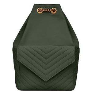 Sac à dos pour femme Fashion Outdoor Bag Solid Color V-stripe Metal Logo Design Casual Leather Travel Bag