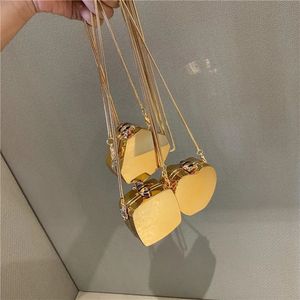 Sacs pour femmes en métal mini-sacs carrés sacs en acrylique brillant les sacs à bandoulière des petits sacs de soirée casques 240402