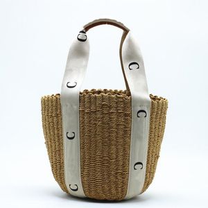 Designer woemns Woody tote strandtassen mode raffia braw boodschappentas chole mannen vrouwen handtas geweven lederen emmer tassen letters zomer